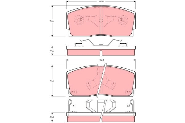 Brake Pad Set, disc brake (GDB886AT)