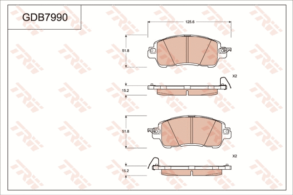 Brake Pad Set, disc brake (GDB7990)