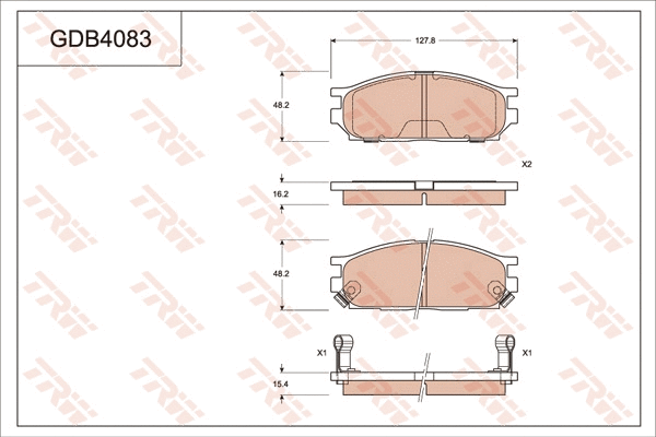 Brake Pad Set, disc brake (GDB4083)