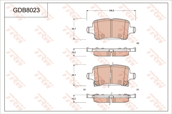 Brake Pad Set, disc brake (GDB8023DT)