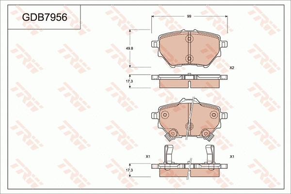 Brake Pad Set, disc brake (GDB7956)