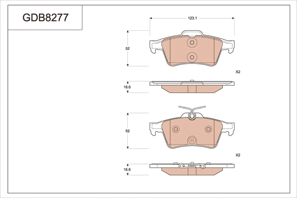 Brake Pad Set, disc brake (GDB8277)