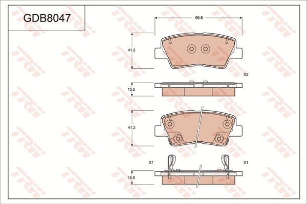 Brake Pad Set, disc brake (GDB8047)