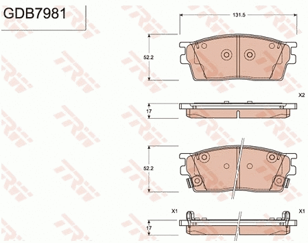 Brake Pad Set, disc brake (GDB7981)
