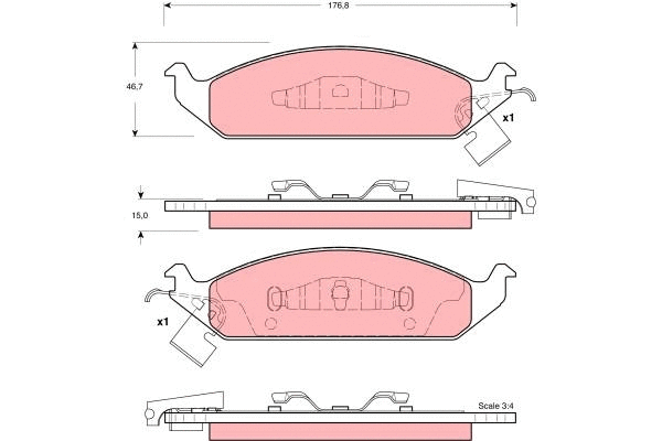 Brake Pad Set, disc brake (GDB4016)