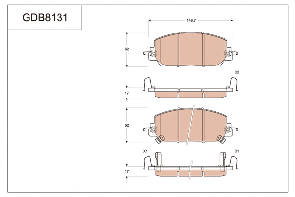 Brake Pad Set, disc brake (GDB8131)