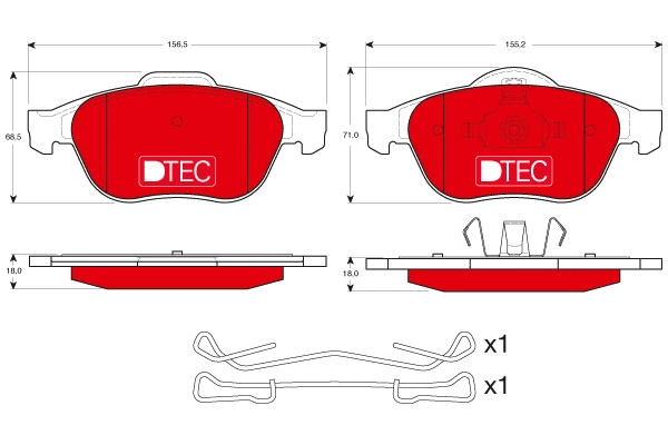 Brake Pad Set, disc brake (GDB1468DTE)