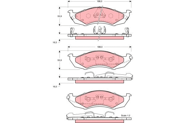 Brake Pad Set, disc brake (GDB4055)