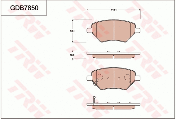 Brake Pad Set, disc brake (GDB7850)