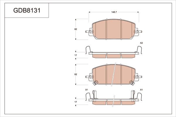 Brake Pad Set, disc brake (GDB8131DT)