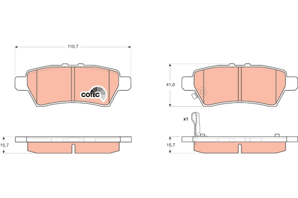 Brake Pad Set, disc brake (GDB3405AT)