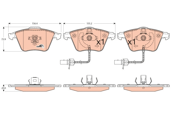 Brake Pad Set, disc brake (GDB1554)