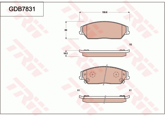 Brake Pad Set, disc brake (GDB7831)