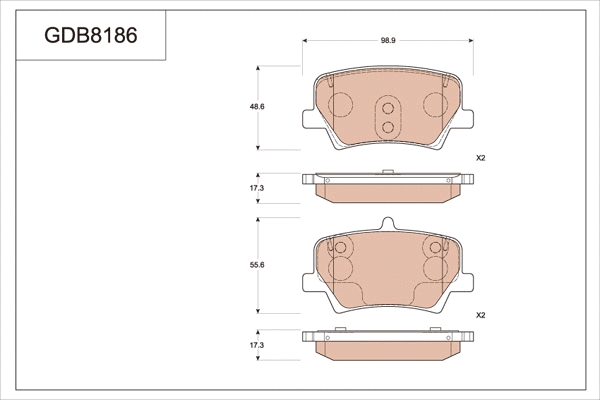 Brake Pad Set, disc brake (GDB8186)