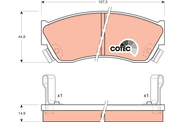 Brake Pad Set, disc brake (GDB883AT)