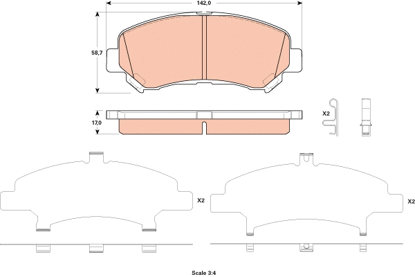 Brake Pad Set, disc brake (GDB3521)