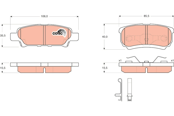 Brake Pad Set, disc brake (GDB3341AT)