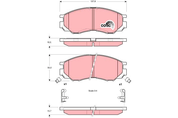 Brake Pad Set, disc brake (GDB1286AT)