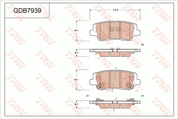 Brake Pad Set, disc brake (GDB7939DT)