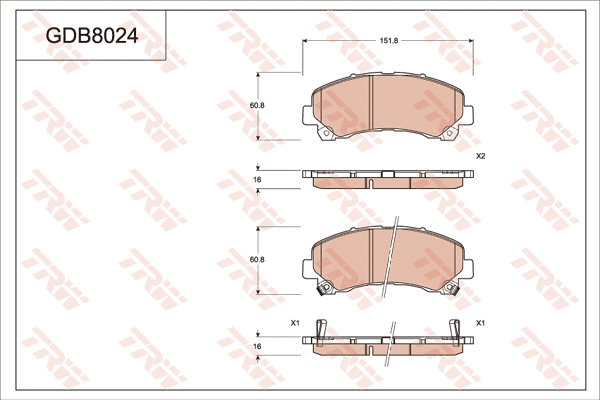 Brake Pad Set, disc brake (GDB8024)
