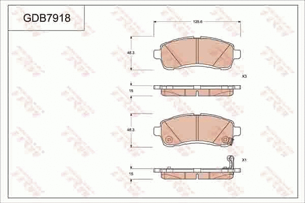 Brake Pad Set, disc brake (GDB7918)