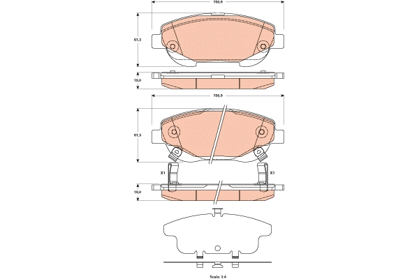 Brake Pad Set, disc brake (GDB3518)