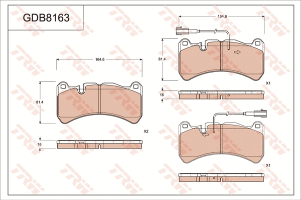 Brake Pad Set, disc brake (GDB8163)