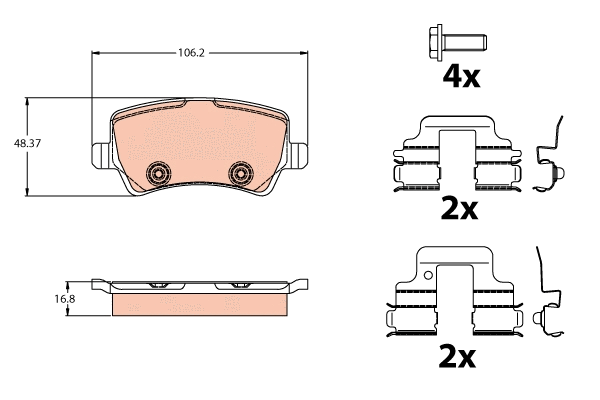 Brake Pad Set, disc brake (GDB2125)