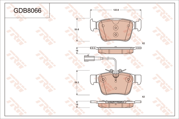 Brake Pad Set, disc brake (GDB8066)