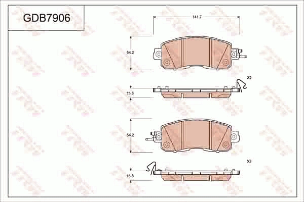 Brake Pad Set, disc brake (GDB7906AT)