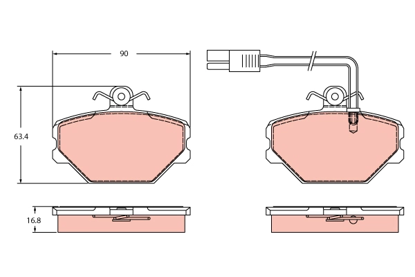 Brake Pad Set, disc brake (GDB2396)