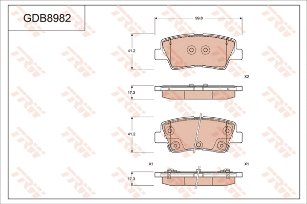 Brake Pad Set, disc brake (GDB8982)