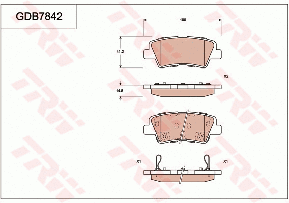 Brake Pad Set, disc brake (GDB7842)
