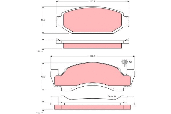 Brake Pad Set, disc brake (GDB4058)