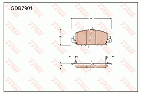 Brake Pad Set, disc brake (GDB7901)