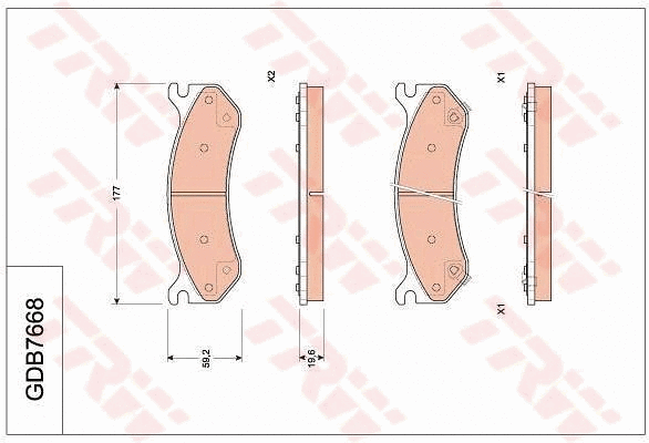 Brake Pad Set, disc brake (GDB7668)