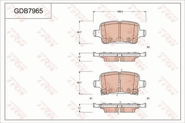 Brake Pad Set, disc brake (GDB7965DT)