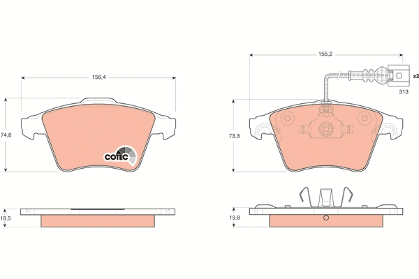 Brake Pad Set, disc brake (GDB1651)