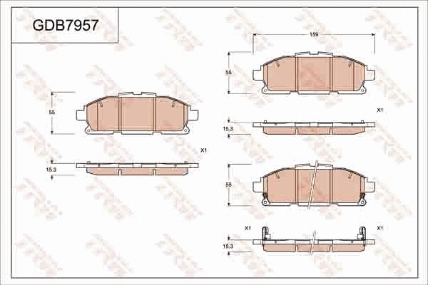 Brake Pad Set, disc brake (GDB7957)