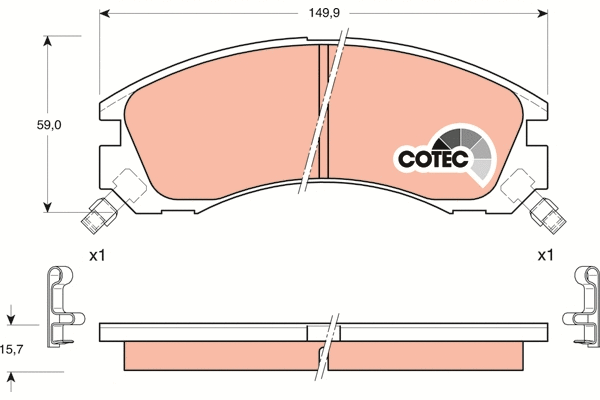 Brake Pad Set, disc brake (GDB3200)