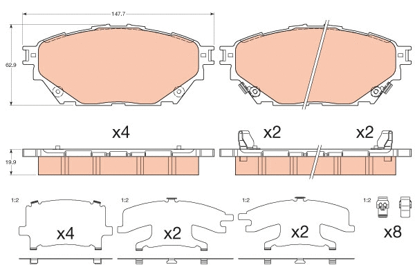 Brake Pad Set, disc brake (GDB3611)