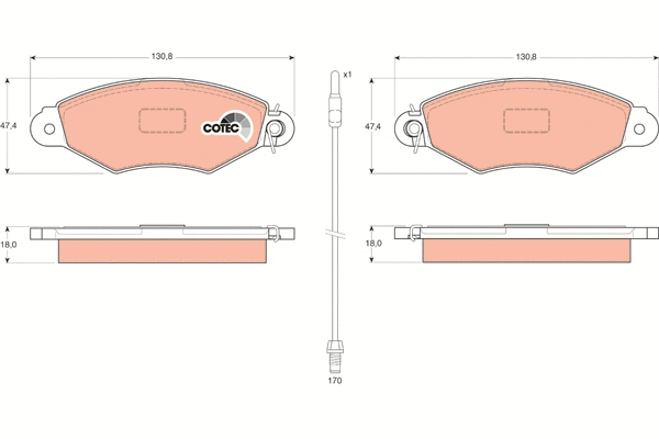 Brake Pad Set, disc brake (GDB1402)