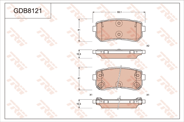 Brake Pad Set, disc brake (GDB8121)