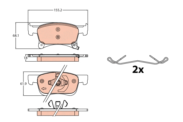 Brake Pad Set, disc brake (GDB2091)
