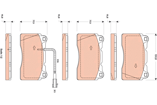 Brake Pad Set, disc brake (GDB1871)