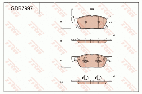 Brake Pad Set, disc brake (GDB7997)