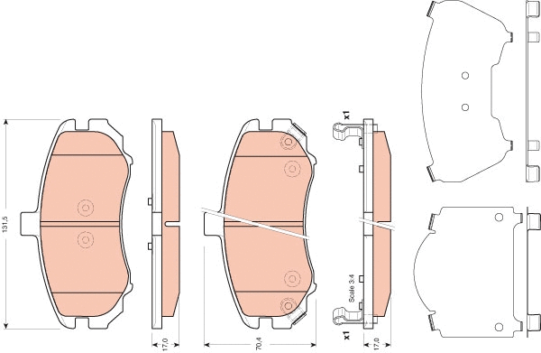 Brake Pad Set, disc brake (GDB3431)