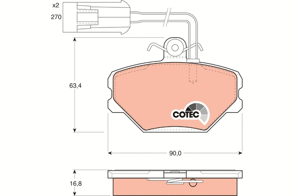 Brake Pad Set, disc brake (GDB852)