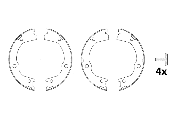 Brake Shoe Set, parking brake (GS8860)