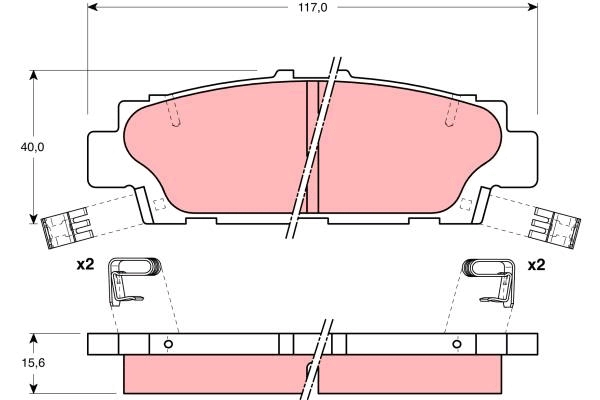 Brake Pad Set, disc brake (GDB1257DT)